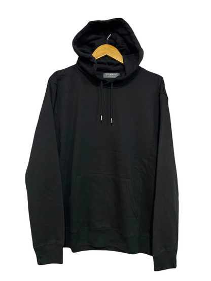 PRIMARK CARES |L| BUST 22| A39| BLACK PULLOVER HOODED SWEATSHIRT