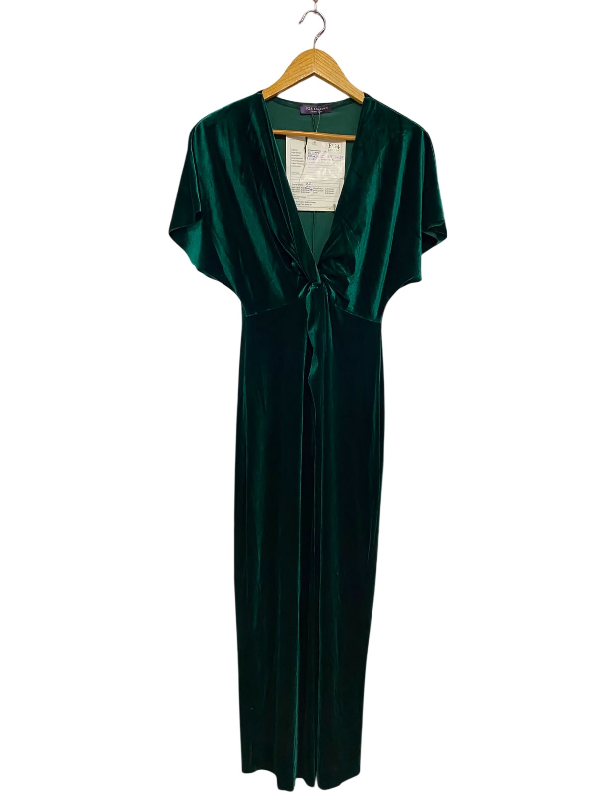 GEORGE |M| BUST FREE| A39| EMERALD GREEN VELVET KNOT-FRONT WIDE-LEG JUMPSUIT