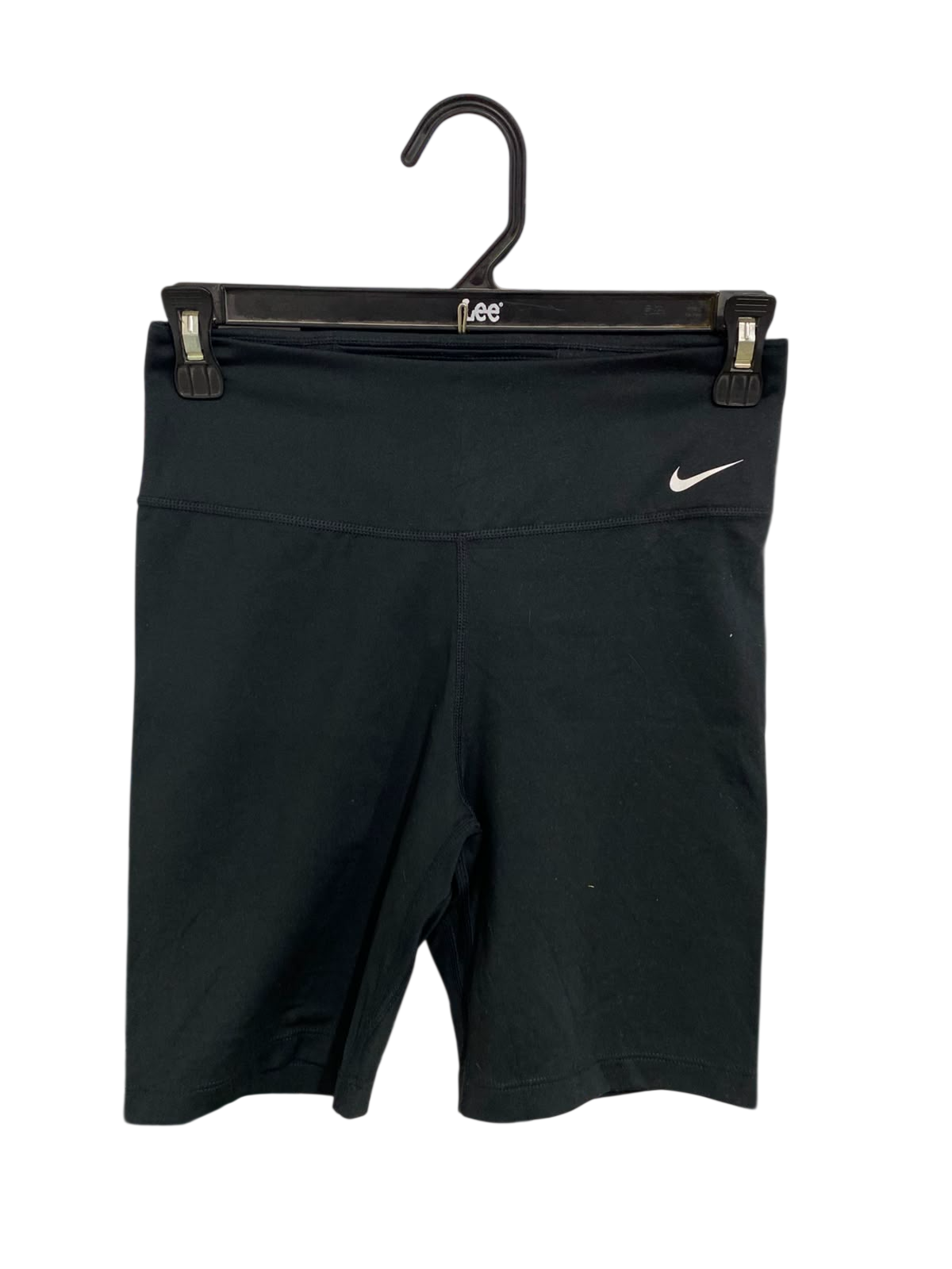 NIKE |S| WAIST 24| A39| BLACK HIGH-WAISTED DRI-FIT ATHLETIC BIKER SHORTS