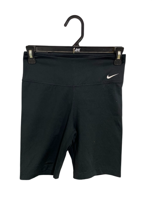 NIKE |S| WAIST 24| A39| BLACK HIGH-WAISTED DRI-FIT ATHLETIC BIKER SHORTS