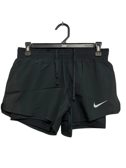 NIKE |M| WAIST 28| A39| BLACK 2-IN-1 LAYERED PERFORMANCE RUNNING SHORTS