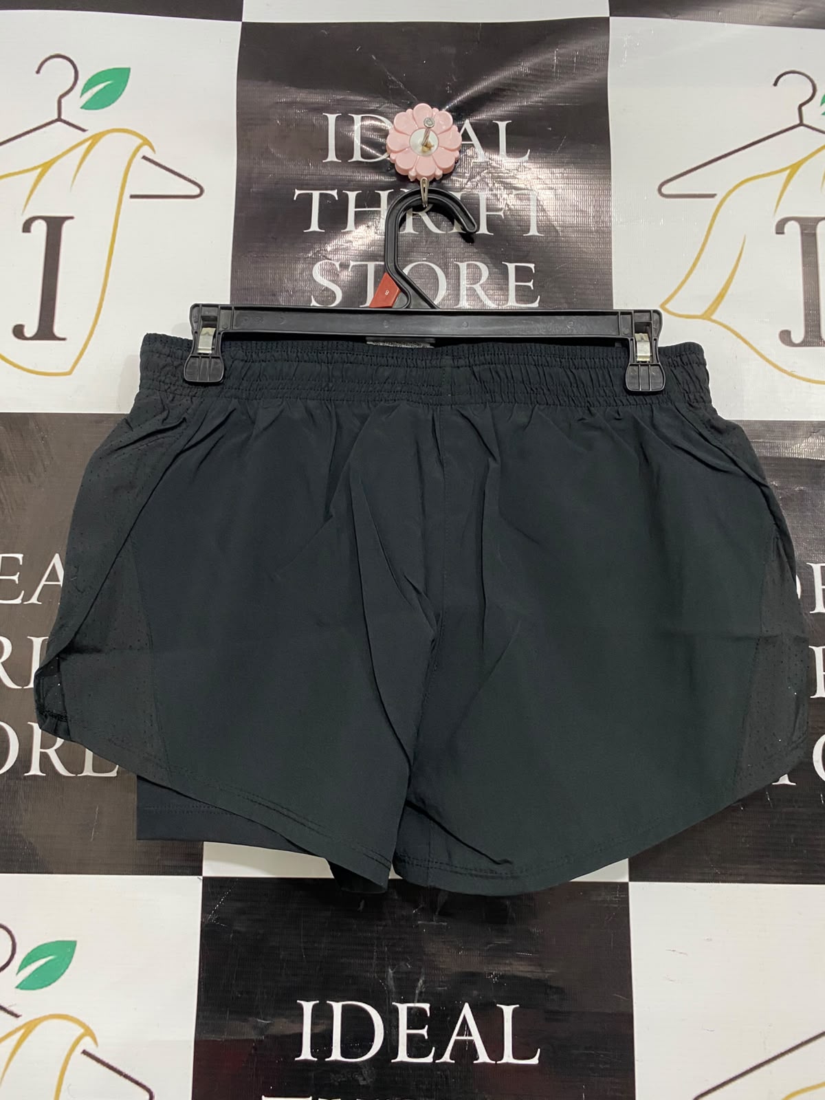 NIKE |M| WAIST 28| A39| BLACK 2-IN-1 LAYERED PERFORMANCE RUNNING SHORTS