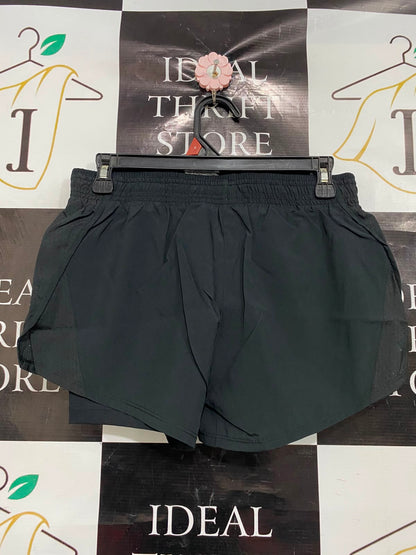 NIKE |M| WAIST 28| A39| BLACK 2-IN-1 LAYERED PERFORMANCE RUNNING SHORTS