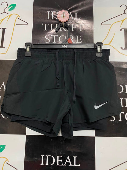 NIKE |M| WAIST 28| A39| BLACK 2-IN-1 LAYERED PERFORMANCE RUNNING SHORTS