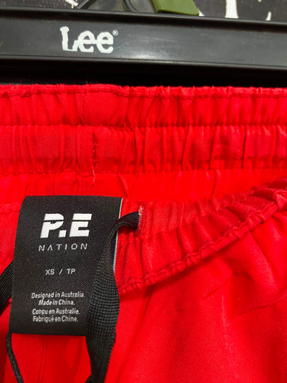 P E NATION |XS| WAIST 26| A39| RED & BLUSH PINK CONTRAST RUNNING SHORTS