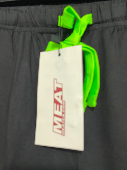 MEAT |M| WAIST 28| A39| BLACK & NEON GREEN UTILITY ATHLETIC SHORTS