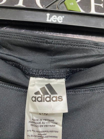 ADIDAS |XS| WAIST 24| A39| BLACK & WHITE 3-STRIPE BRANDED LEG PERFORMANCE LEGGINGS