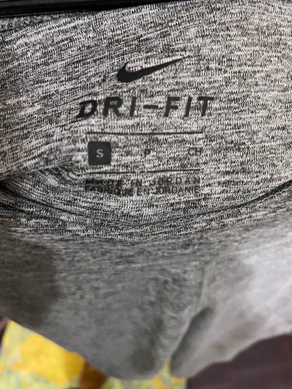 NIKE |S| WAIST 24| A39| HEATHER GREY & HOT PINK SIDE-STRIPE CROPPED ATHLETIC LEGGINGS