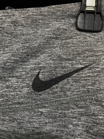 NIKE |S| WAIST 24| A39| HEATHER GREY & HOT PINK SIDE-STRIPE CROPPED ATHLETIC LEGGINGS