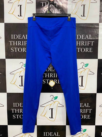 REEBOK |L| WAIST 30| A39| CLASSIC ROYAL BLUE & PINK LOGO PERFORMANCE LEGGINGS