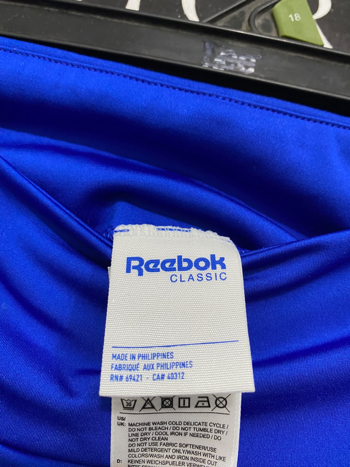 REEBOK |L| WAIST 30| A39| CLASSIC ROYAL BLUE & PINK LOGO PERFORMANCE LEGGINGS