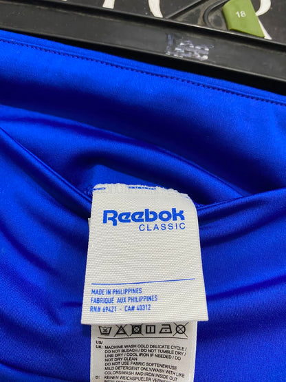 REEBOK |L| WAIST 30| A39| CLASSIC ROYAL BLUE & PINK LOGO PERFORMANCE LEGGINGS
