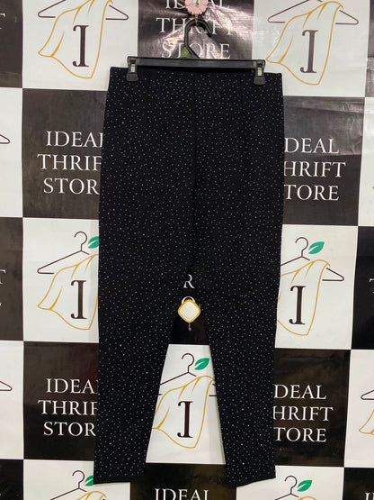 ZARA |L| WAIST 30| A39| BLACK RHINESTONE EMBELLISHED GLAMOUR STRETCH LEGGINGS