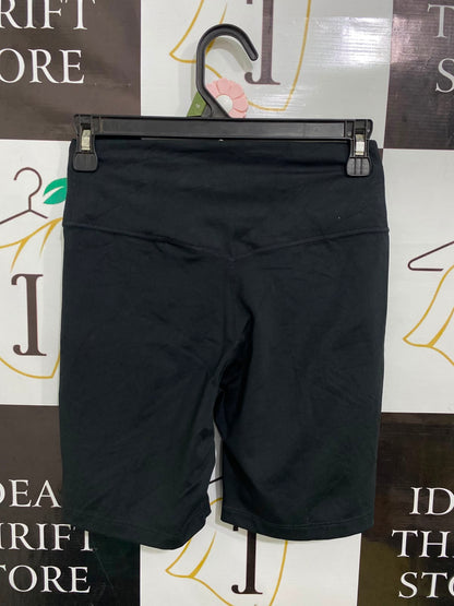 NIKE |S| WAIST 24| A39| BLACK HIGH-WAISTED DRI-FIT ATHLETIC BIKER SHORTS