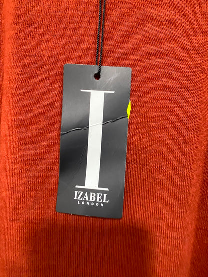 IZABEL |S/M| BUST 18| A39| RUST ORANGE HIGH-LOW HEM TUNIC TOP