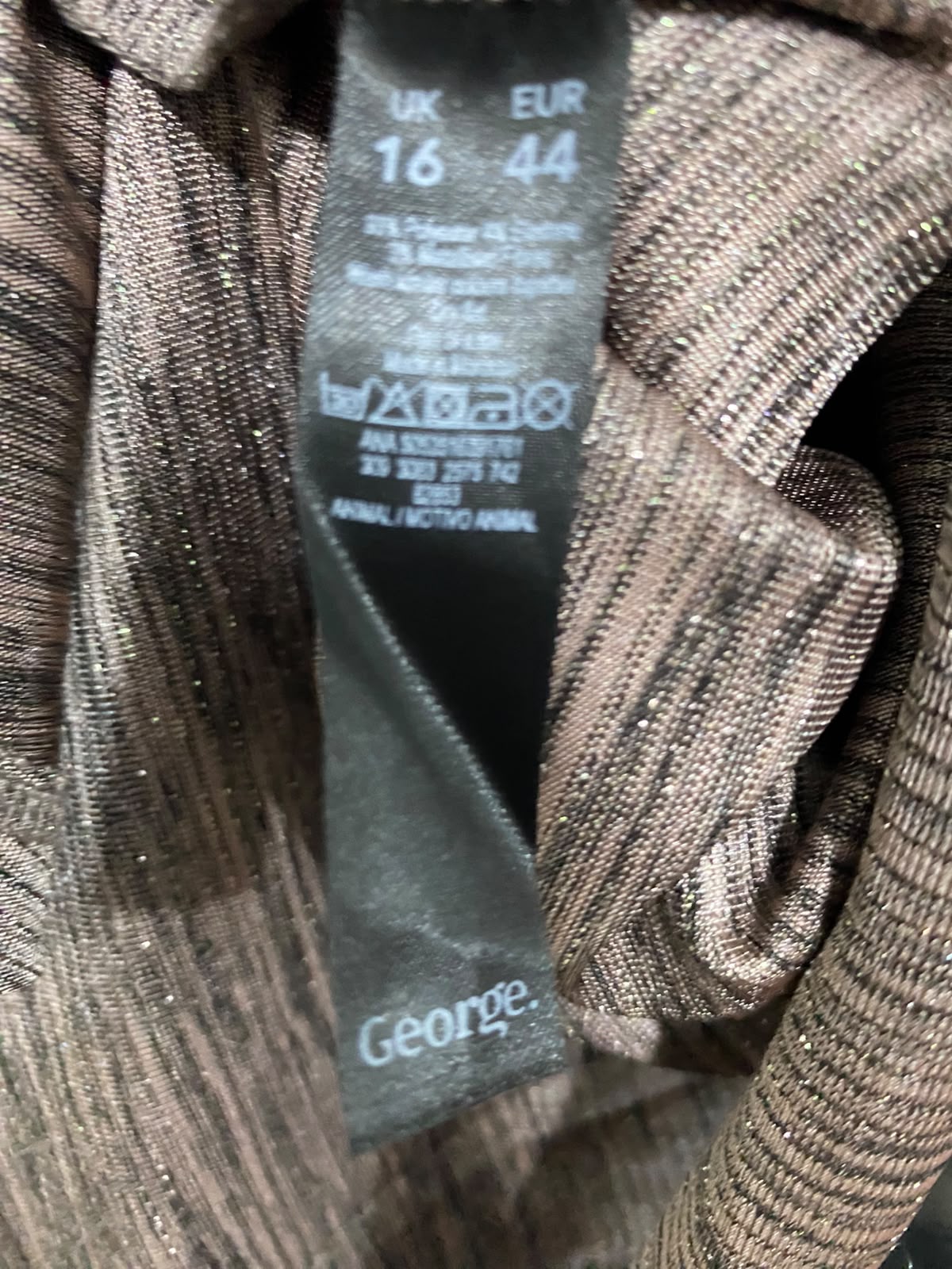 GEORGE |M| BUST 18| A39| TAUPE & BROWN MELE OPEN-FRONT DRAPE CARDIGAN