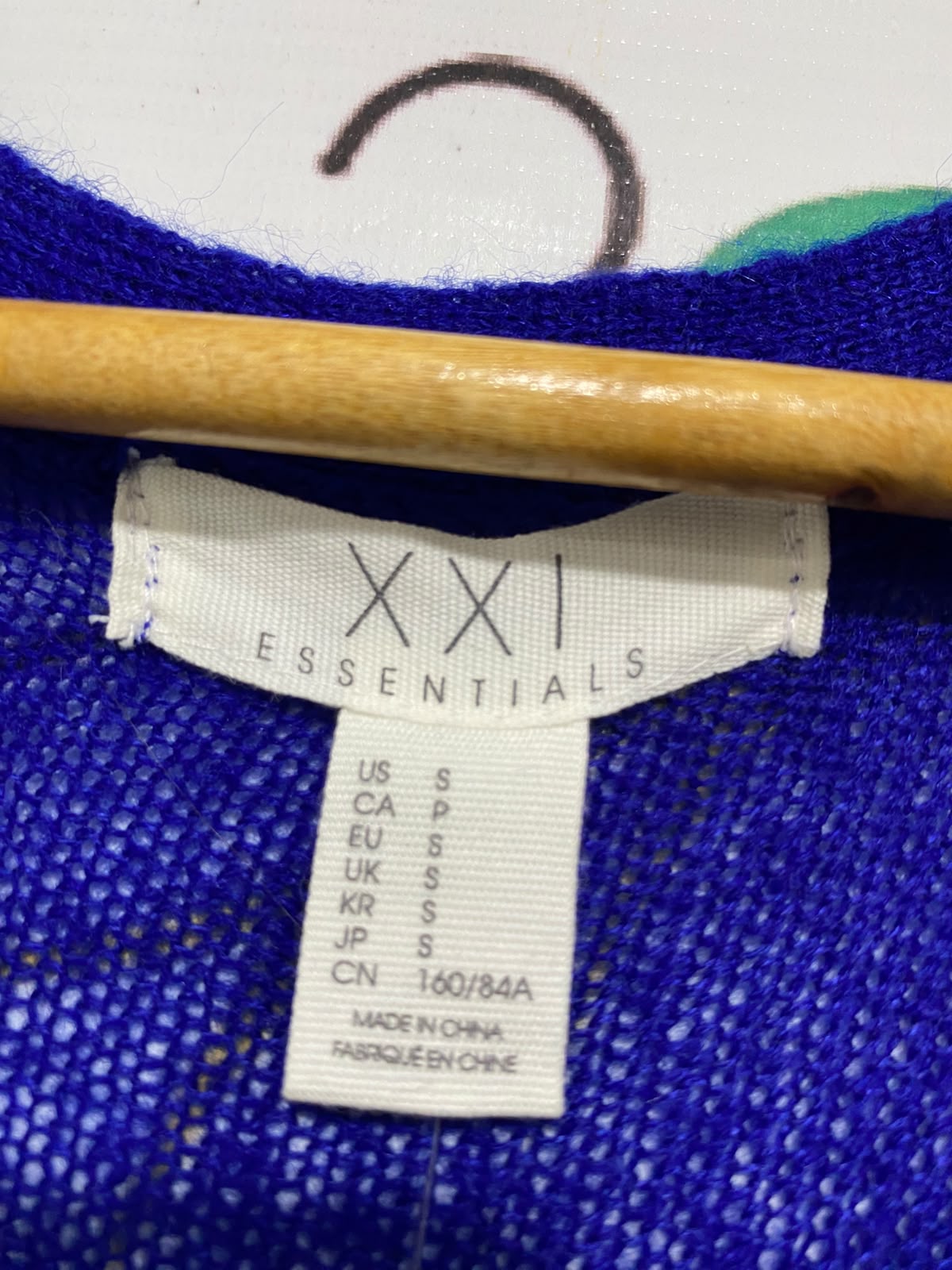 ESSENTIALS |S| BUST 15| A39| ROYAL BLUE BUTTON-UP KNIT CARDIGAN