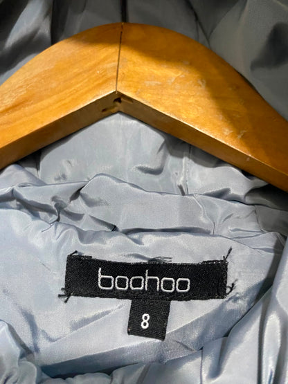 BOOHOO |S| BUST 19| A39| ICE BLUE CROPPED PUFFER JACKET WITH HOOD