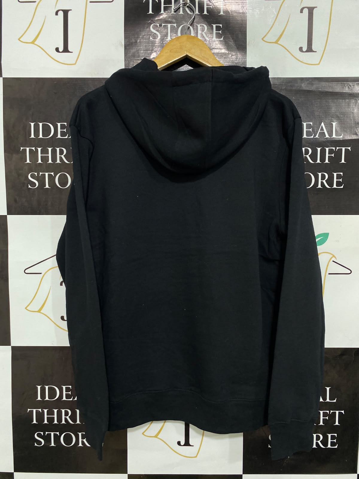 PRIMARK CARES |L| BUST 22| A39| BLACK PULLOVER HOODED SWEATSHIRT