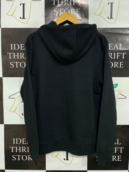 PRIMARK CARES |L| BUST 22| A39| BLACK PULLOVER HOODED SWEATSHIRT