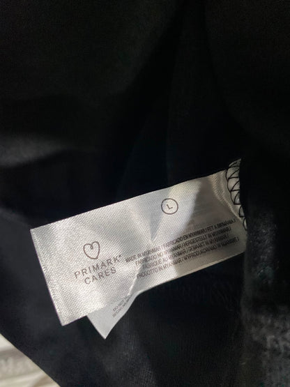 PRIMARK CARES |L| BUST 22| A39| BLACK PULLOVER HOODED SWEATSHIRT