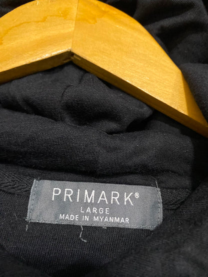 PRIMARK CARES |L| BUST 22| A39| BLACK PULLOVER HOODED SWEATSHIRT