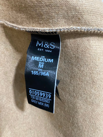 M&S |M| BUST 19| A39| GREY & CAMEL COLORBLOCK OPEN-FRONT LONG CARDIGAN COAT
