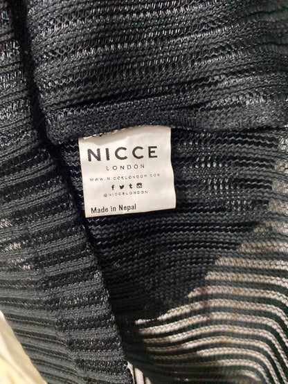 NICCE |M| BUST FREE| A39| BLACK BRANDED STRAP MESH OVERLAY MIDI DRESS