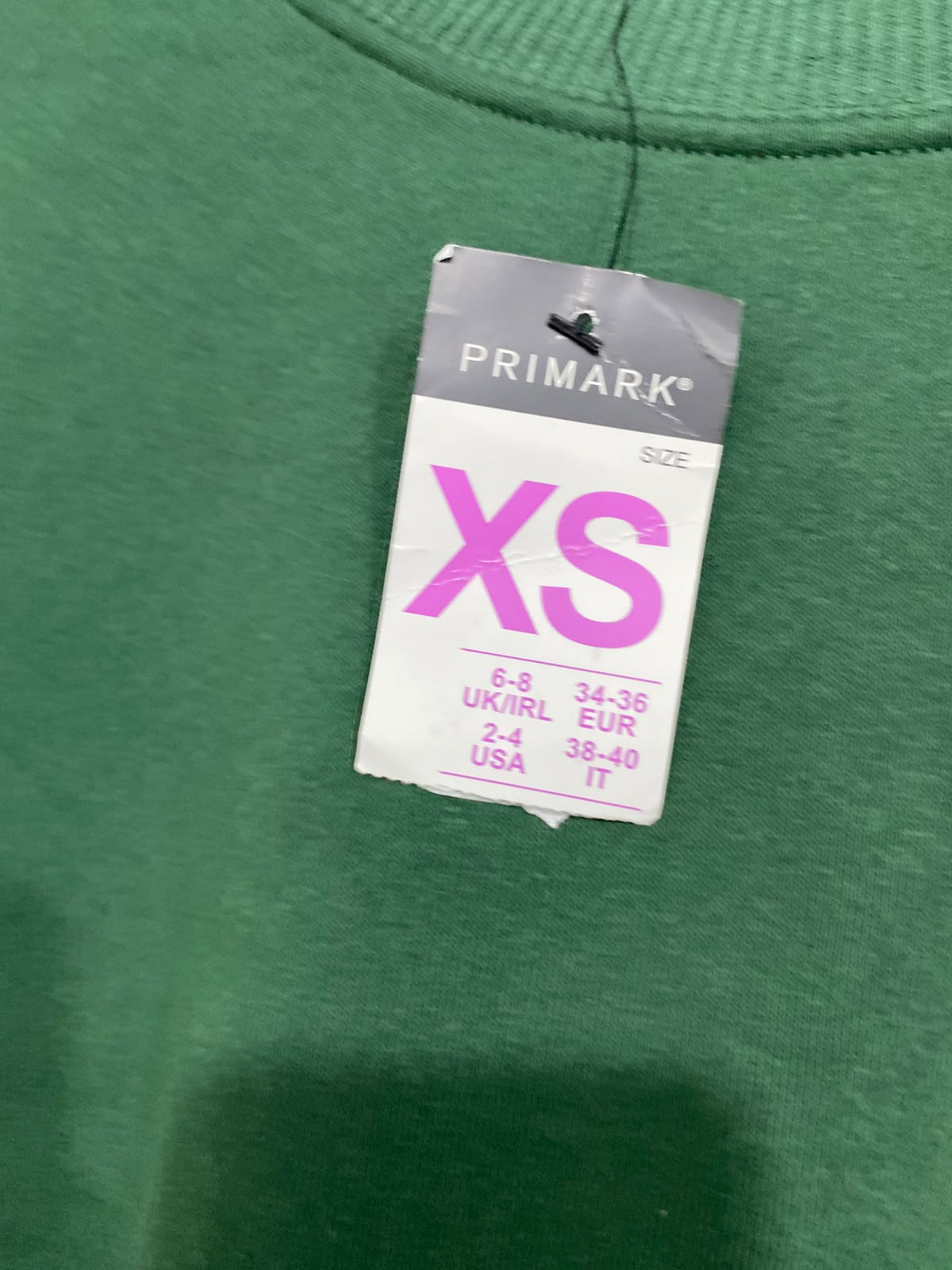 PRIMARK |XS| BUST 21| A38| FOREST GREEN CROPPED TENNIS CLUB SWEATSHIRT