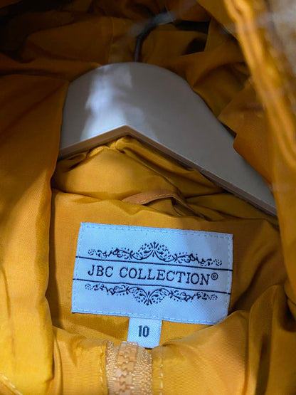 JBC COLLECTION |M| BUST 19| A38| MUSTARD YELLOW FAUX-FUR TRIM HOODED PUFFER JACKET
