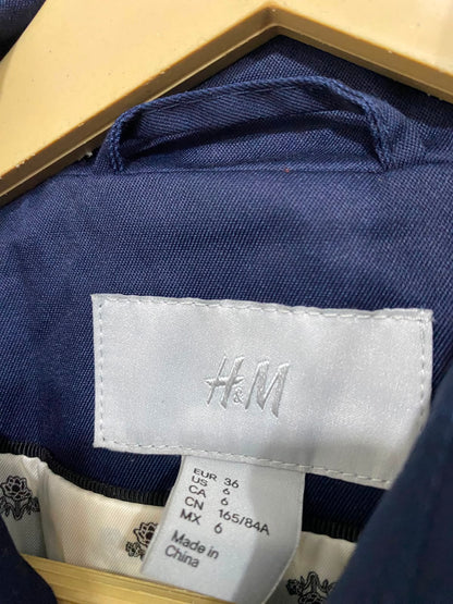 H&M |S| BUST 18| A38| NAVY BLUE UTILITY TRENCH COAT