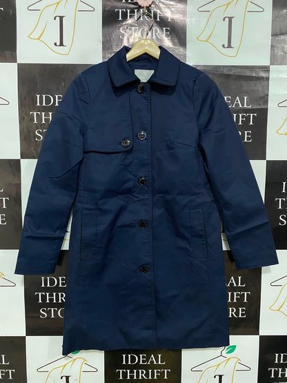H&M |S| BUST 18| A38| NAVY BLUE UTILITY TRENCH COAT