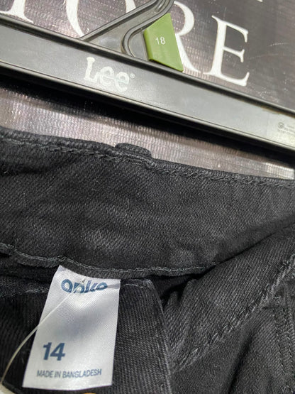 ANKO |L| WAIST 32| A38| BLACK DENIM MIDI UTILITY SKIRT