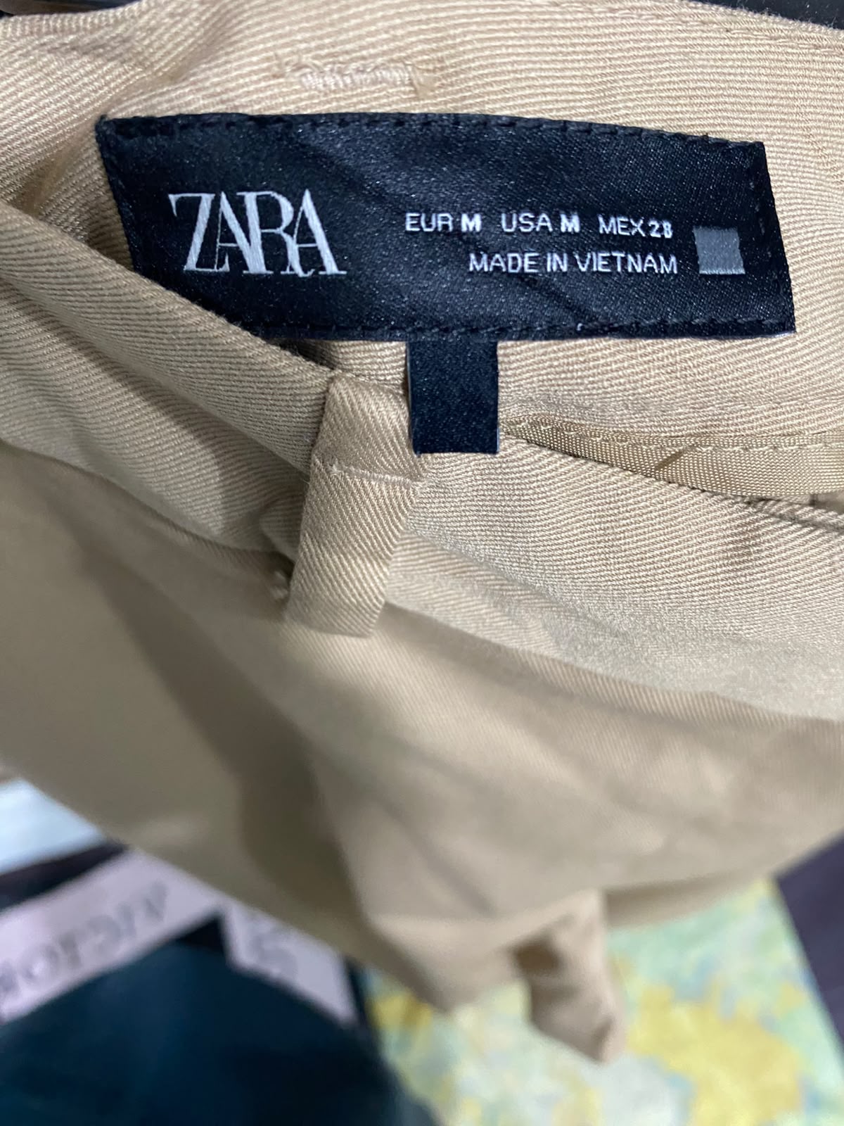 ZARA |M| WAIST 28| A38| CAMEL TAILORED STRAIGHT-LEG UTILITY TROUSERS