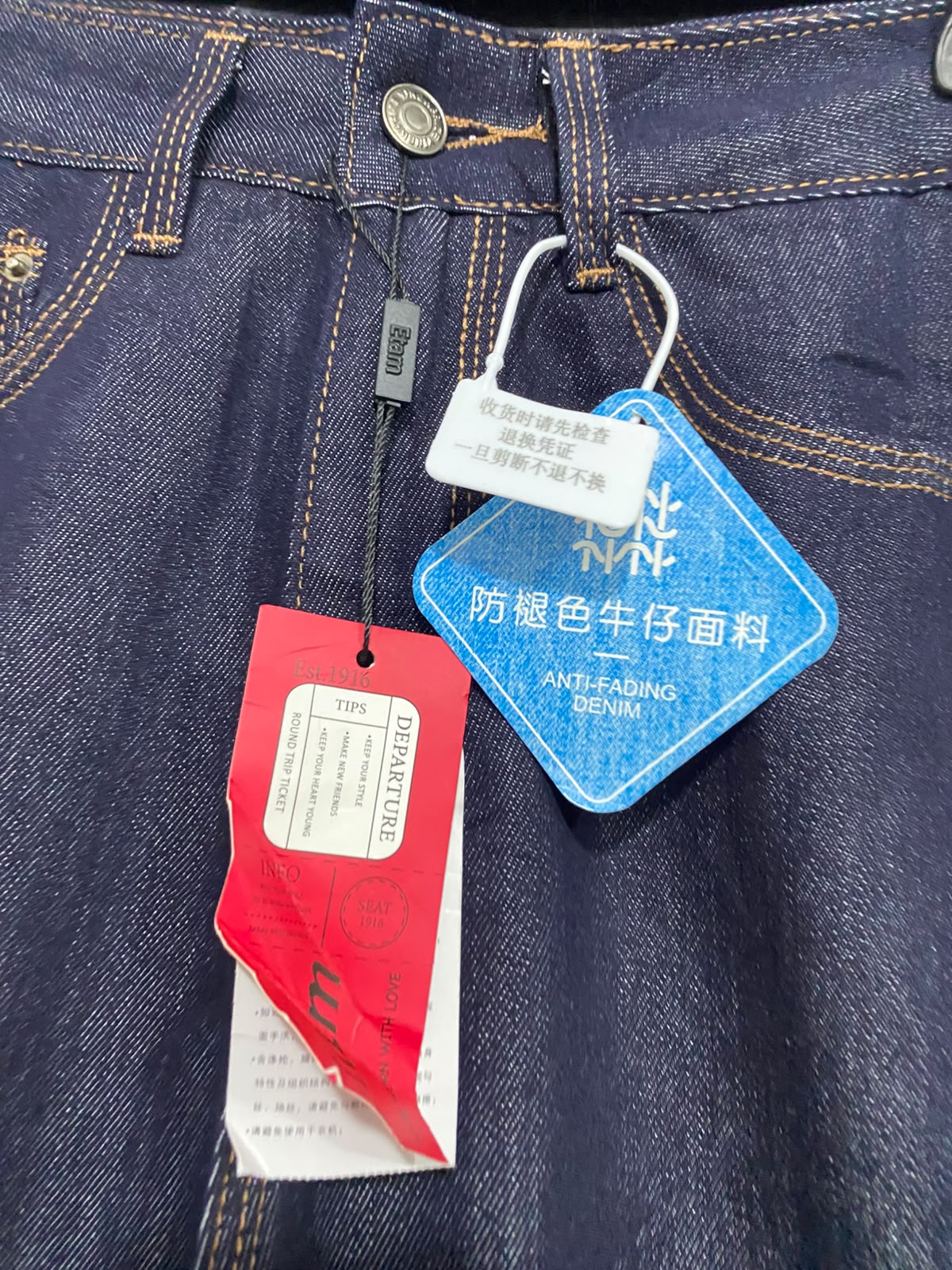 DESIGNER |XS| WAIST 24| A38| DARK INDIGO WIDE-LEG UTILITY DENIM JEANS