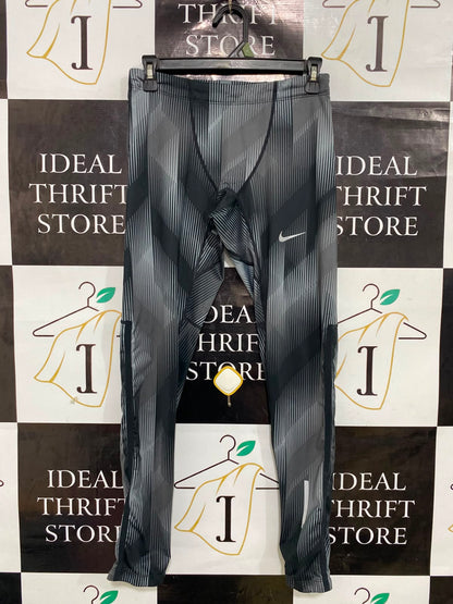 NIKE |M| WAIST 26| A38| GREY GEOMETRIC PRINT PERFORMANCE RUNNING TIGHTS