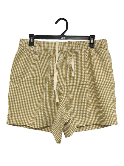 UNIQLO |L| WAIST 30| A40| MUSTARD GINGHAM CHECK LOUNGE UTILITY SHORTS