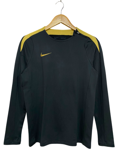 NIKE |S| BUST 17| A40| BLACK AND GOLD DRI-FIT LONG-SLEEVE PERFORMANCE UTILITY TOP