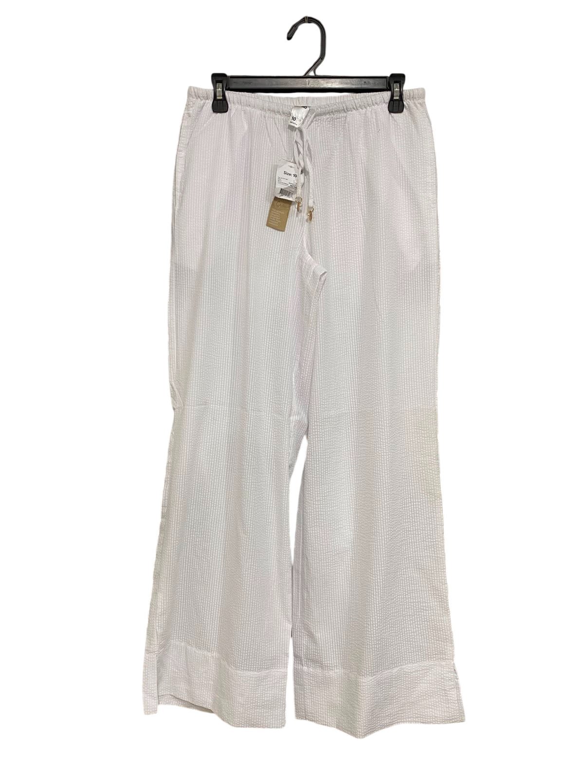 ANKO |M| WAIST 28| A40| WHITE STRIPED WIDE-LEG DRAWSTRING UTILITY TROUSERS