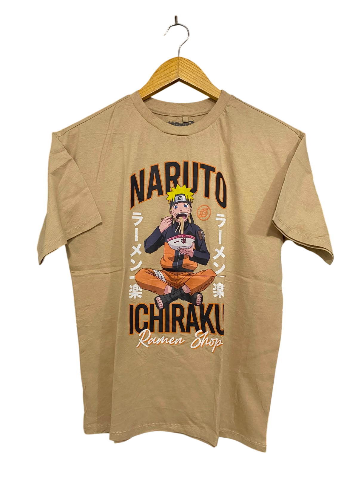 NARUTO SHIPPUDEN |M| BUST 19| A39| RAMEN SHOP BEIGE UTILITY T-SHIRT