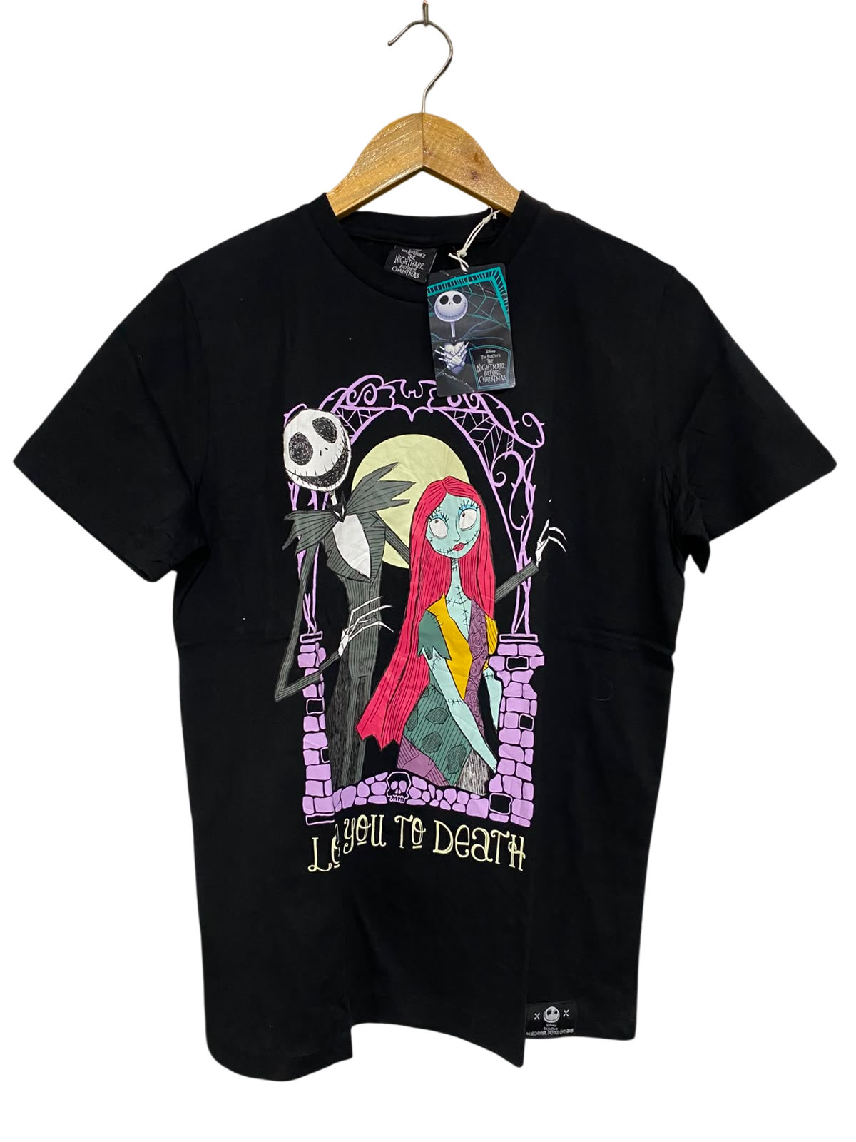 DISNEP |M| BUST 19| A39| BEFORE CHRISTMAS "LOVE YOU TO DEATH" UTILITY T-SHIRT