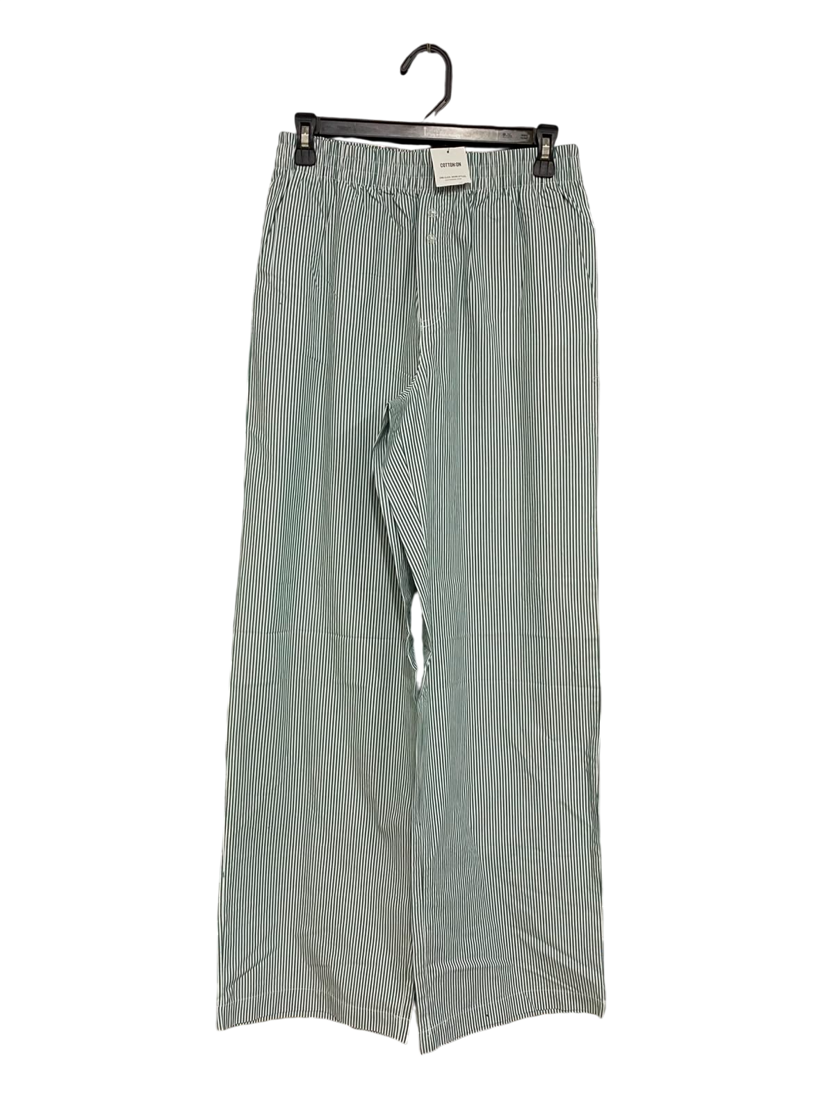 COTTON ON |XS| WAIST 24| A40| GREEN STRIPED COTTON LOUNGE UTILITY PANTS