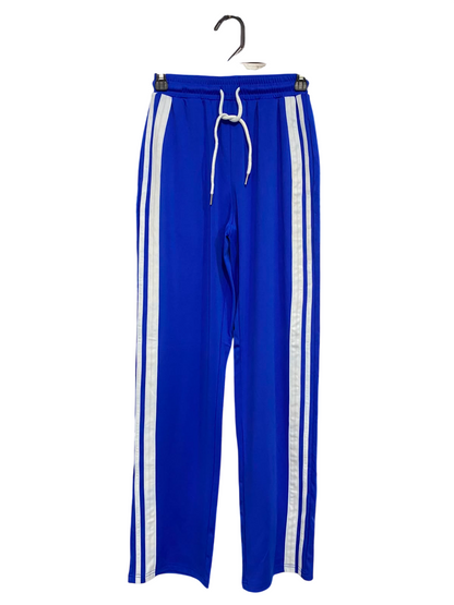 |XS| WAIST 22| A40| ROYAL BLUE SIDE-STRIPE ATHLETIC UTILITY TRACK PANTS