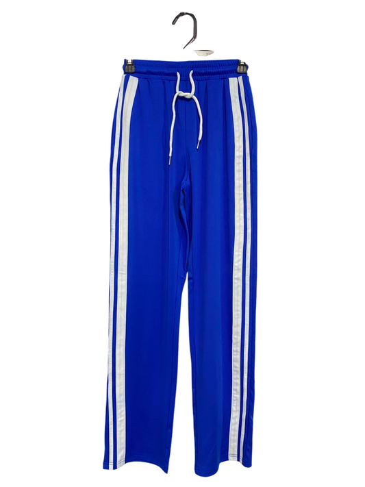|XS| WAIST 22| A40| ROYAL BLUE SIDE-STRIPE ATHLETIC UTILITY TRACK PANTS