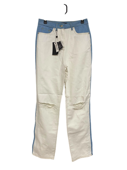 REBELLIOUS |M| WAIST 28| A40| TWO-TONE DISTRESSED PANELLED UTILITY DENIM JEANS