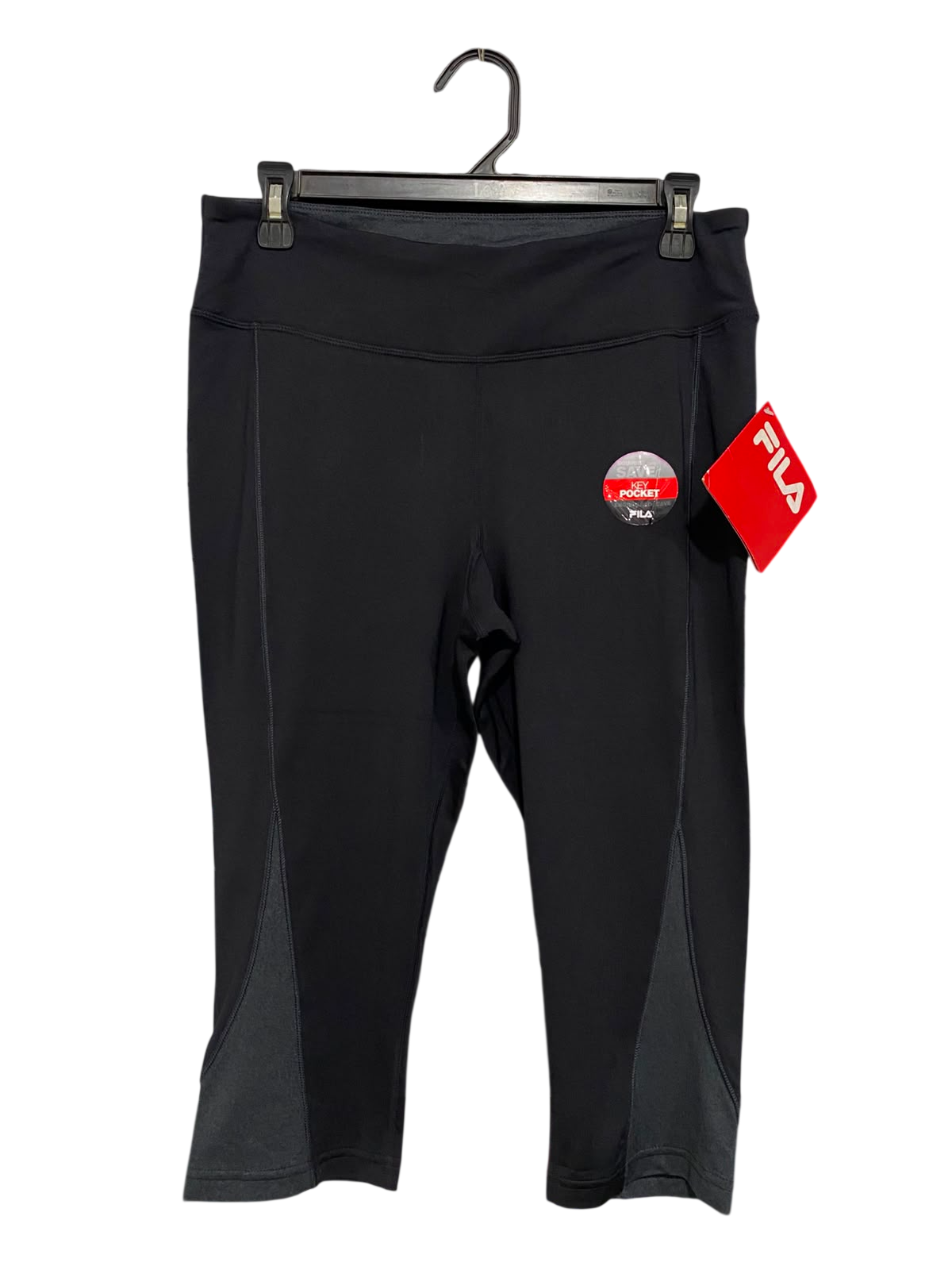 FILA |L| WAIST 29| A40| BLACK CROPPED PERFORMANCE UTILITY LEGGINGS