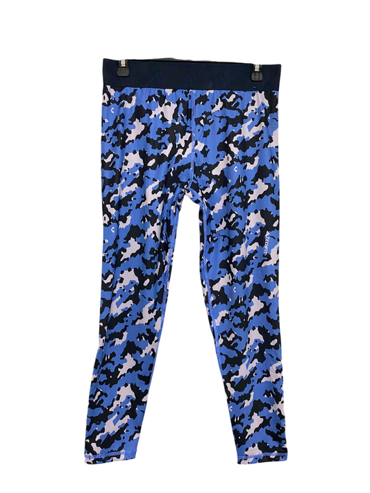 ADIDAS |L| WAIST 28| A40| TECHFIT BLUE CAMO PERFORMANCE TIGHTS