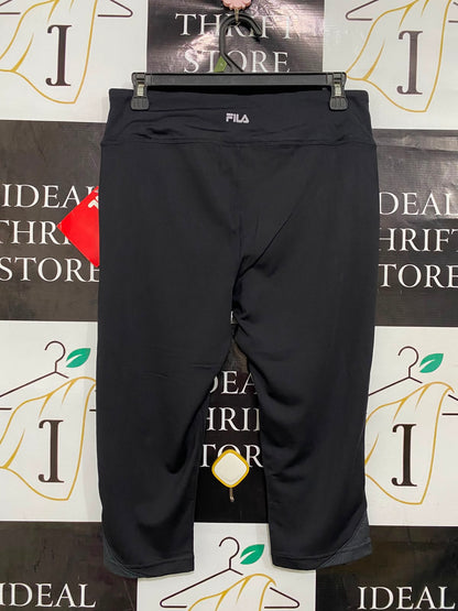 FILA |L| WAIST 29| A40| BLACK CROPPED PERFORMANCE UTILITY LEGGINGS