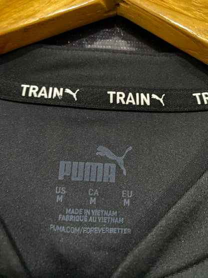 PUMA |M| BUST 16| A40| BLACK QUARTER-ZIP LONG-SLEEVE CROP TOP