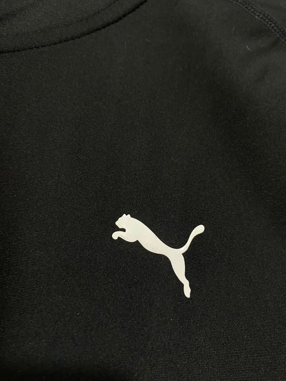 PUMA |M| BUST 16| A40| BLACK QUARTER-ZIP LONG-SLEEVE CROP TOP